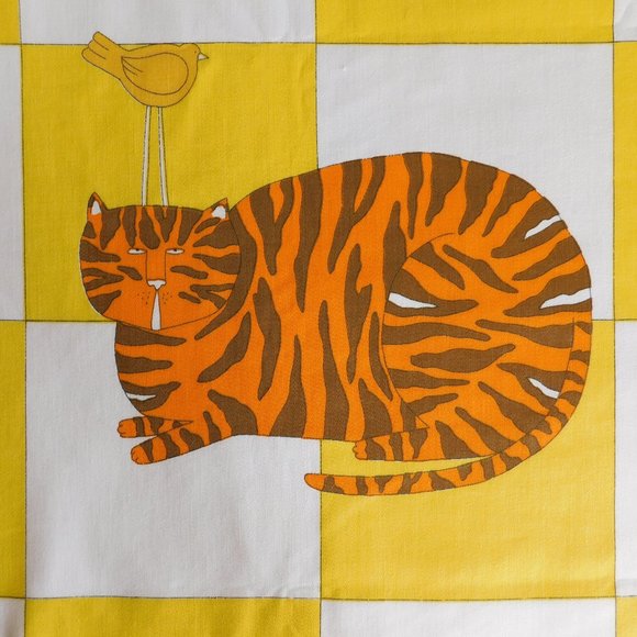 VTG Fat Cat Carleton Varney fabric Schumacher tabby kitty decorator material 1yd - Picture 15 of 15